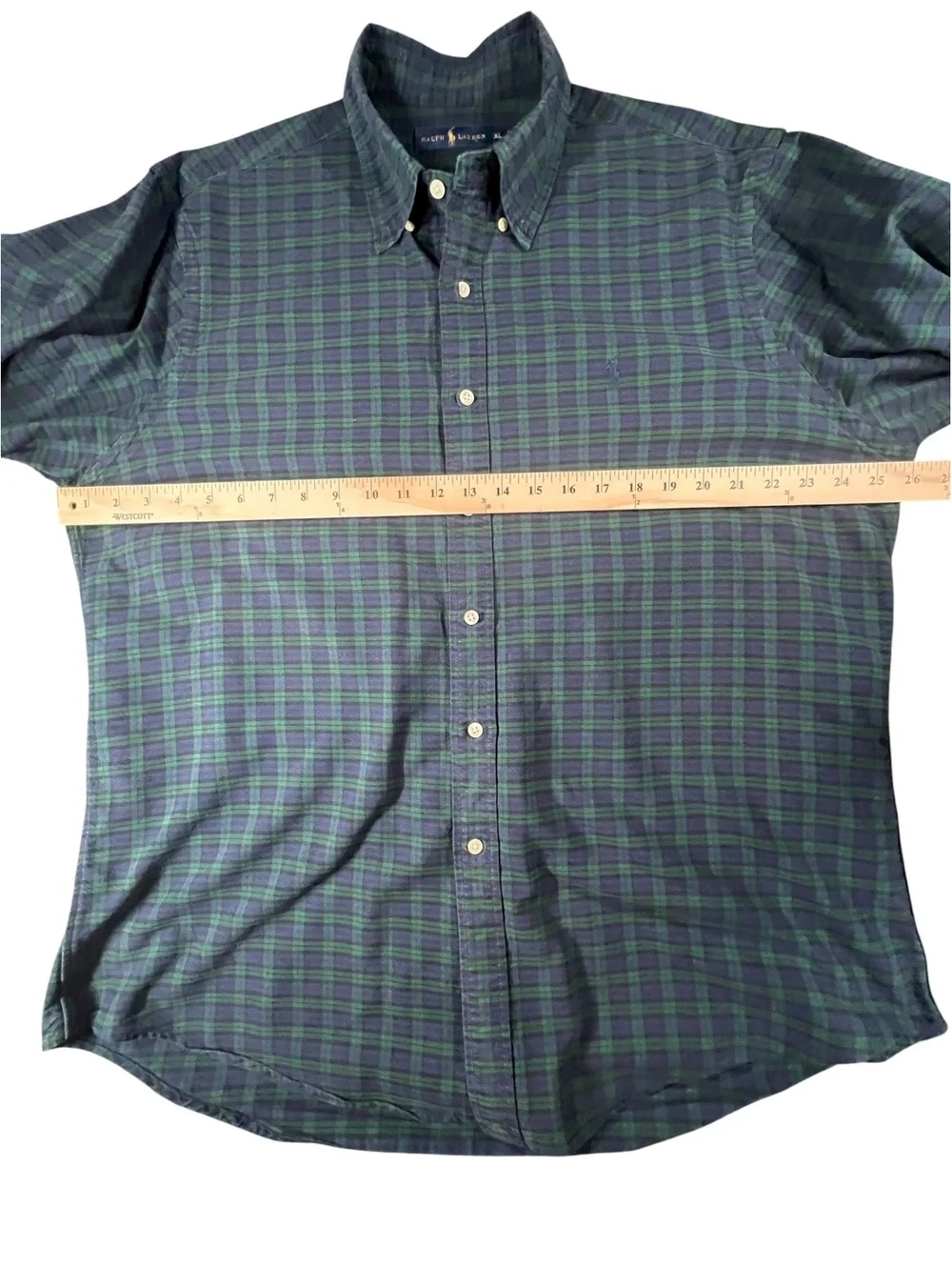 Polo Ralph Lauren Black Watch Plaid Shirt XL Heavy Cotton Button Down